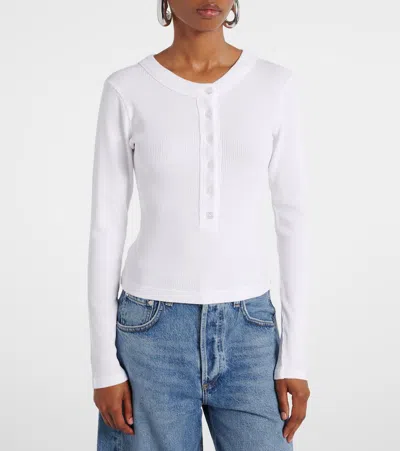 Citizen Of Humanity X Bloom Farm Exclusive Varra Cotton Henley Shirt In White