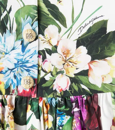 Dolce & Gabbana Flower-print Poplin Dress In Multi