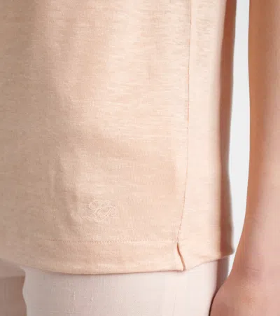 Loro Piana Gargano Linen Short-sleeve T-shirt In Pink
