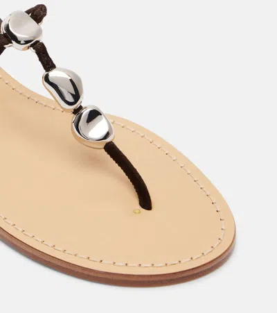 Amanu Nairobi Suede Sandals In Black