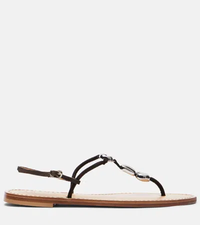 Amanu Nairobi Suede Sandals In Black