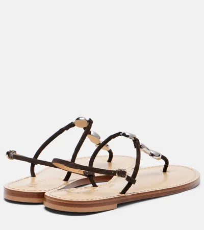 Amanu Nairobi Suede Sandals In Black