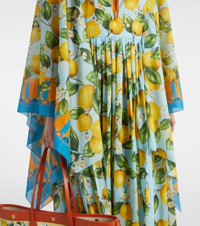 Dolce & Gabbana Taormina Printed Cotton Kaftan In Multi
