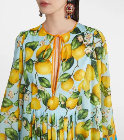 Dolce & Gabbana Taormina Printed Cotton Kaftan In Multi