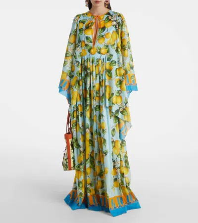 Dolce & Gabbana Taormina Printed Cotton Kaftan In Multi