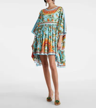 Dolce & Gabbana Printed Cotton Kaftan In Multi