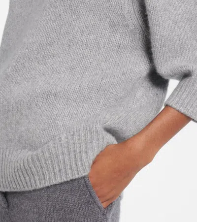 Lisa Yang Lailai Cashmere And Silk-blend Polo Sweater In Gray
