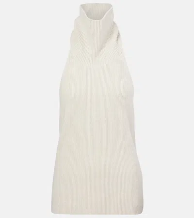 Lisa Yang Maddie Open-back Cashmere Top In White
