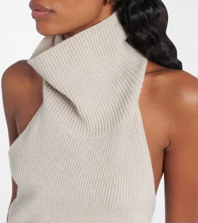 Lisa Yang Maddie Open-back Cashmere Top In White