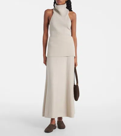 Lisa Yang Maddie Open-back Cashmere Top In White