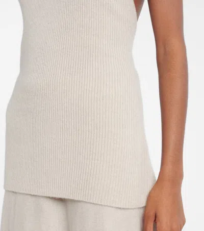 Lisa Yang Maddie Open-back Cashmere Top In White