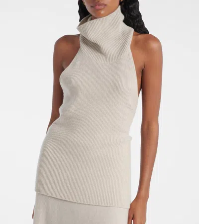 Lisa Yang Maddie Open-back Cashmere Top In White