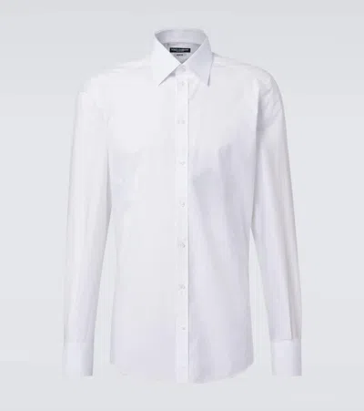 Dolce & Gabbana White Cotton Formal Dress Top Sicilia Shirt In Purple