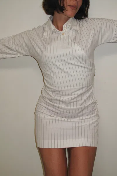 Ar25 Jean Paul Gaultier Pinstripe Shirtdress