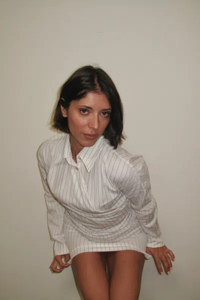 Ar25 Jean Paul Gaultier Pinstripe Shirtdress