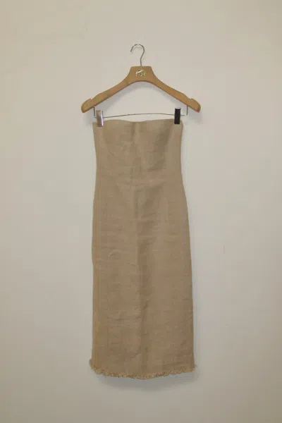 Ar25 Paco Rabanne Strapless Linen Dress