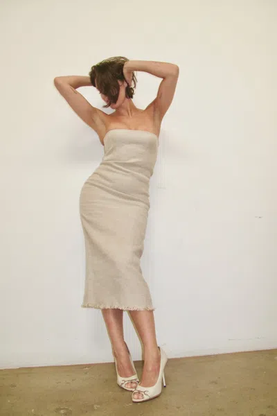 Ar25 Paco Rabanne Strapless Linen Dress