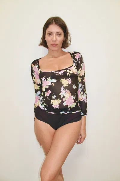 Ar25 Roberto Cavalli Floral Mesh Top