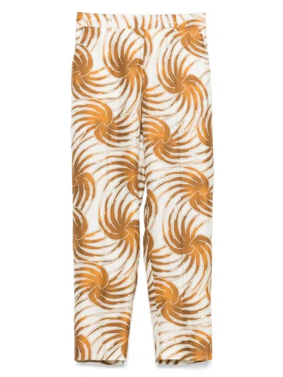 Alberto Biani Beige Silk Trousers