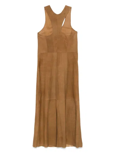 Alysi Brown Suede Dress
