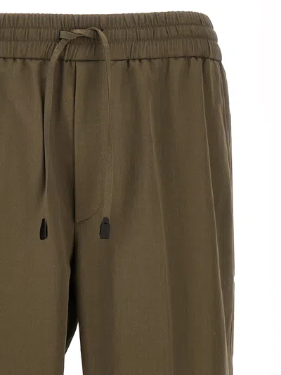 Brioni 'asolo' Trousers Featuring Elastic Waistband In Brown