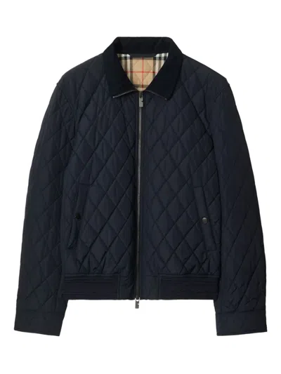 Burberry Quilted Nylon Jacket In Black