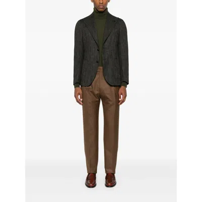 Tagliatore Green Jackets In Black