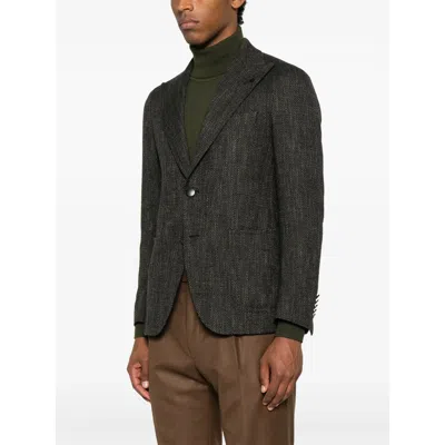Tagliatore Green Jackets In Black