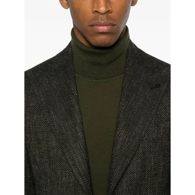 Tagliatore Green Jackets In Black