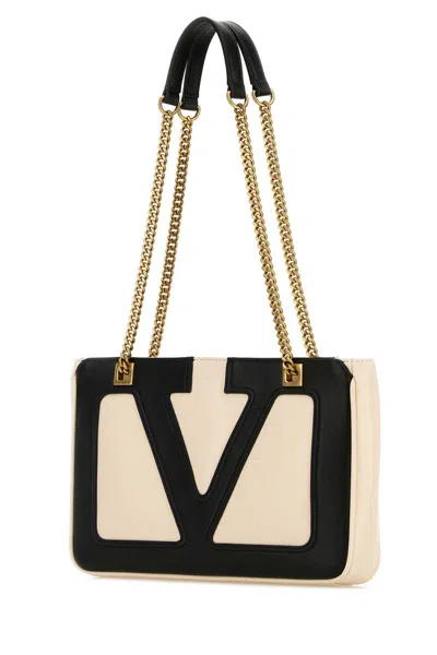 Valentino Garavani Garavani Viva Superstar Medium Nappa Leather Shopping Bag Woman Butter/black Uni