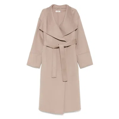 Soft Goat Leather Coats In Neutral