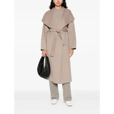 Soft Goat Leather Coats In Neutral