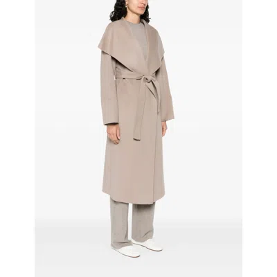 Soft Goat Leather Coats In Neutral