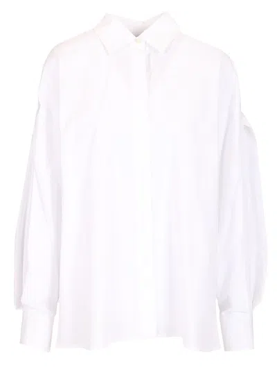 S Max Mara Straight Poplin Shirt Shirts White