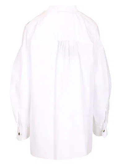 S Max Mara Straight Poplin Shirt Shirts White
