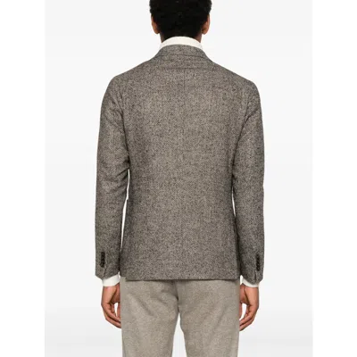 Shop Tagliatore Neutral  Black Jackets