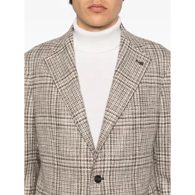 Tagliatore Embroidered Lapel Wool Blend Jacket