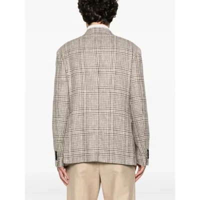 Tagliatore Embroidered Lapel Wool Blend Jacket