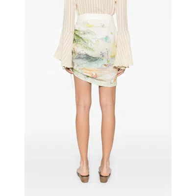 Alemais Linen Draped Skirt