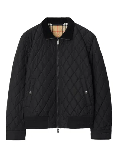 Burberry Quilted Nylon Jacket In Black