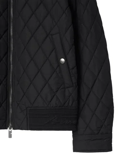 Burberry Quilted Nylon Jacket In Black