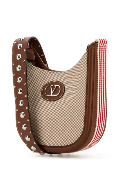 Valentino Garavani Women Two-tone Canvas Vlogo Signature Crossbody Bag