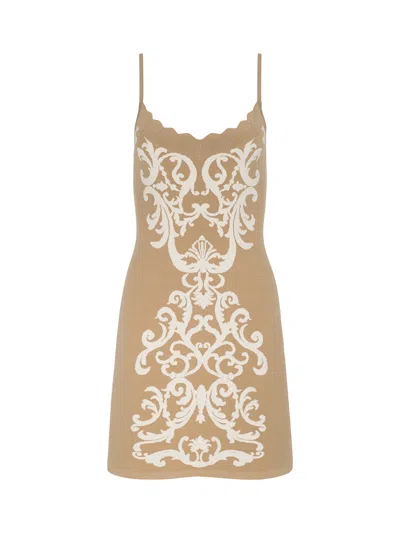 L Agence Betania Jacquard Mini Dress In Gold