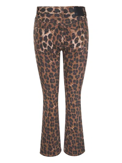 R13 Kick Fit Cropped Leopard-print Mid-rise Flared Jeans In Animal Print