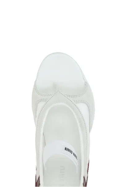 Miu Miu Fabric And Suede Gymnasium Ballet Flats