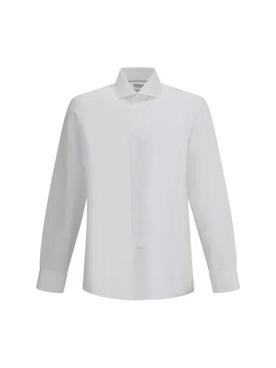 Brunello Cucinelli Cotton Shirt With Button-up Style And Spread Collar