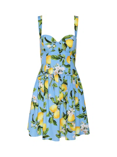 L Agence Floral Lemon Jai Drop-waist Mini Dress In Multi