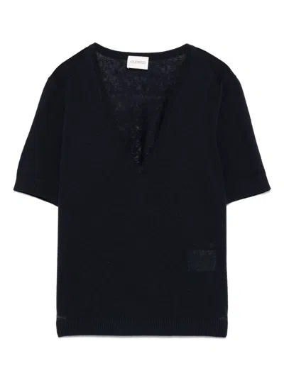 Closed Cotton And Linen V-necked T-shirt