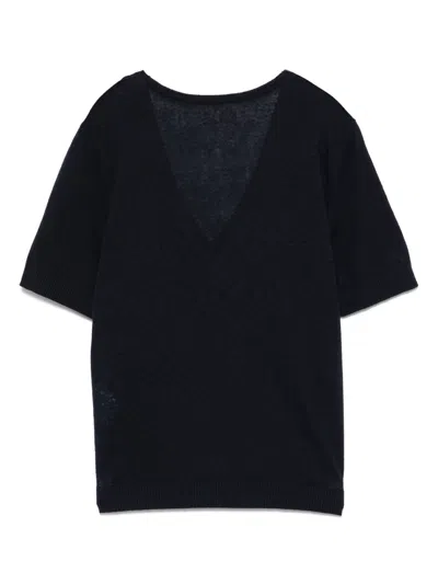 Closed Cotton And Linen V-necked T-shirt