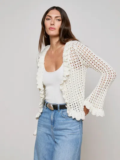 L Agence Solaris Crocheted Cardigan
